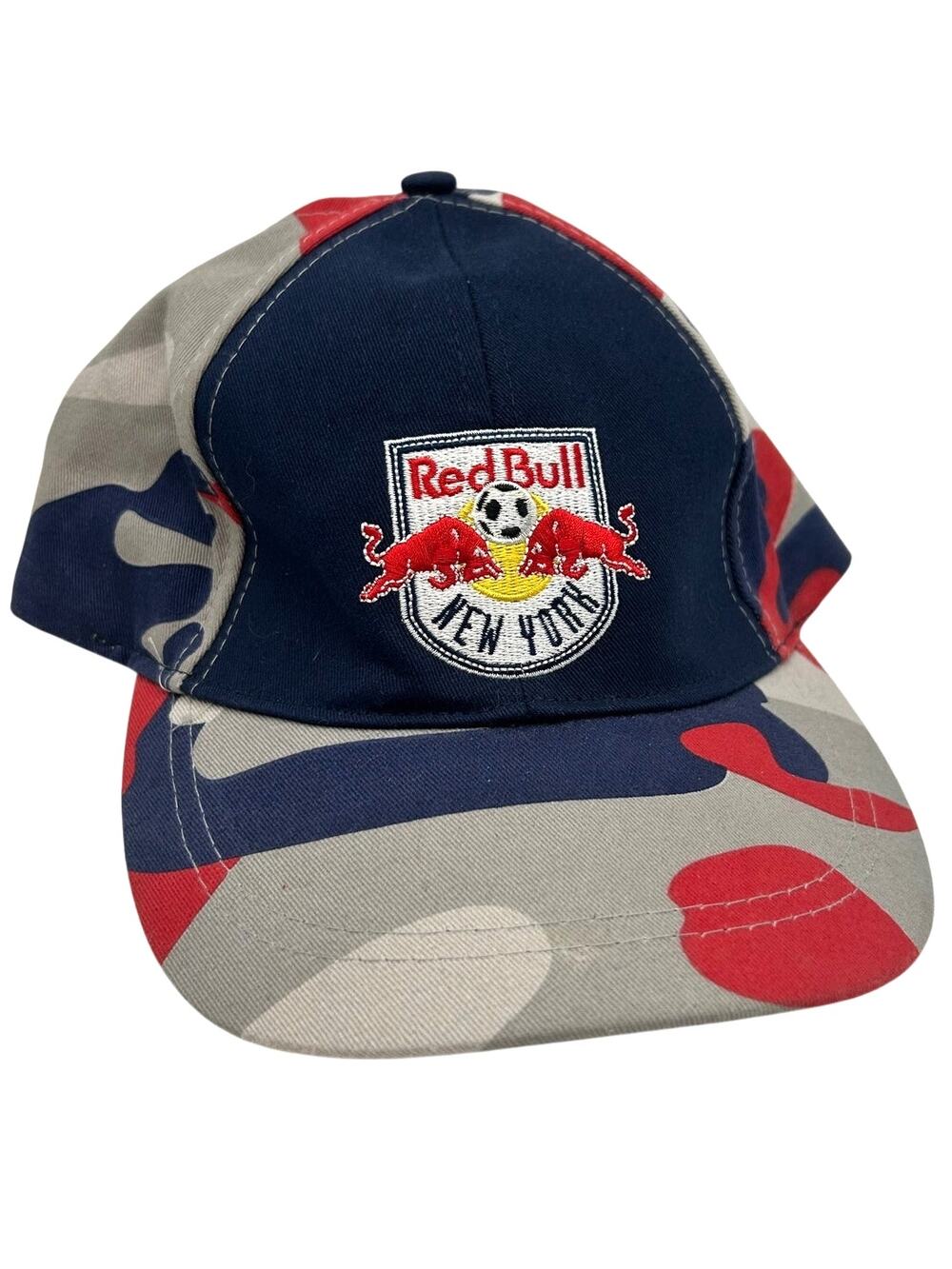 New York Red Bulls MLS Camo Snapback Hat Bayer Sponsor Promo Cap 100% Cotton